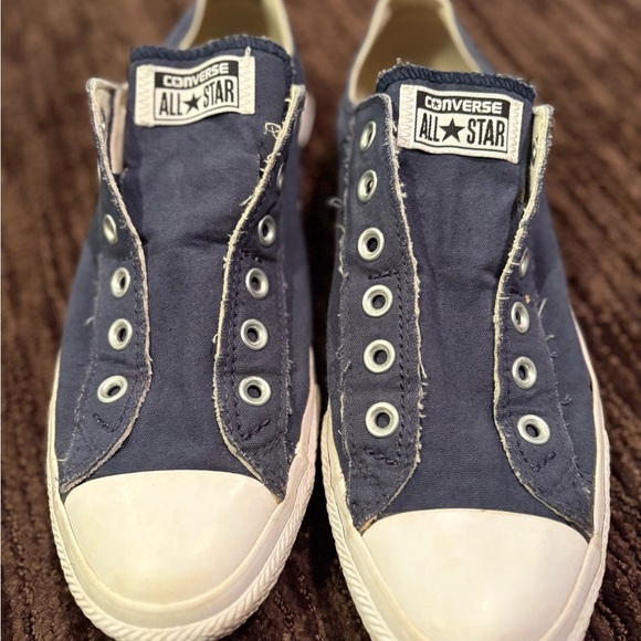 Converse Blue Laceless Slip-On Shoes - Picture 1 of 2